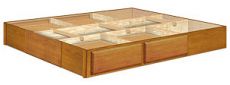 9H Oak 4 Drawer Pedestal w Cubby