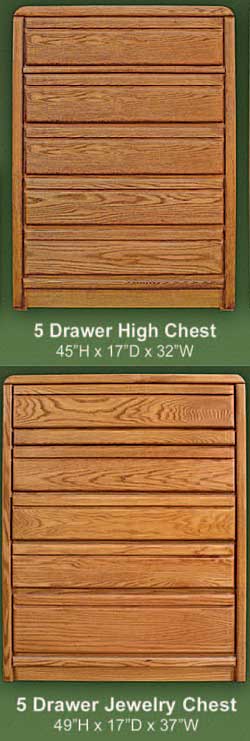 Oak High Chest